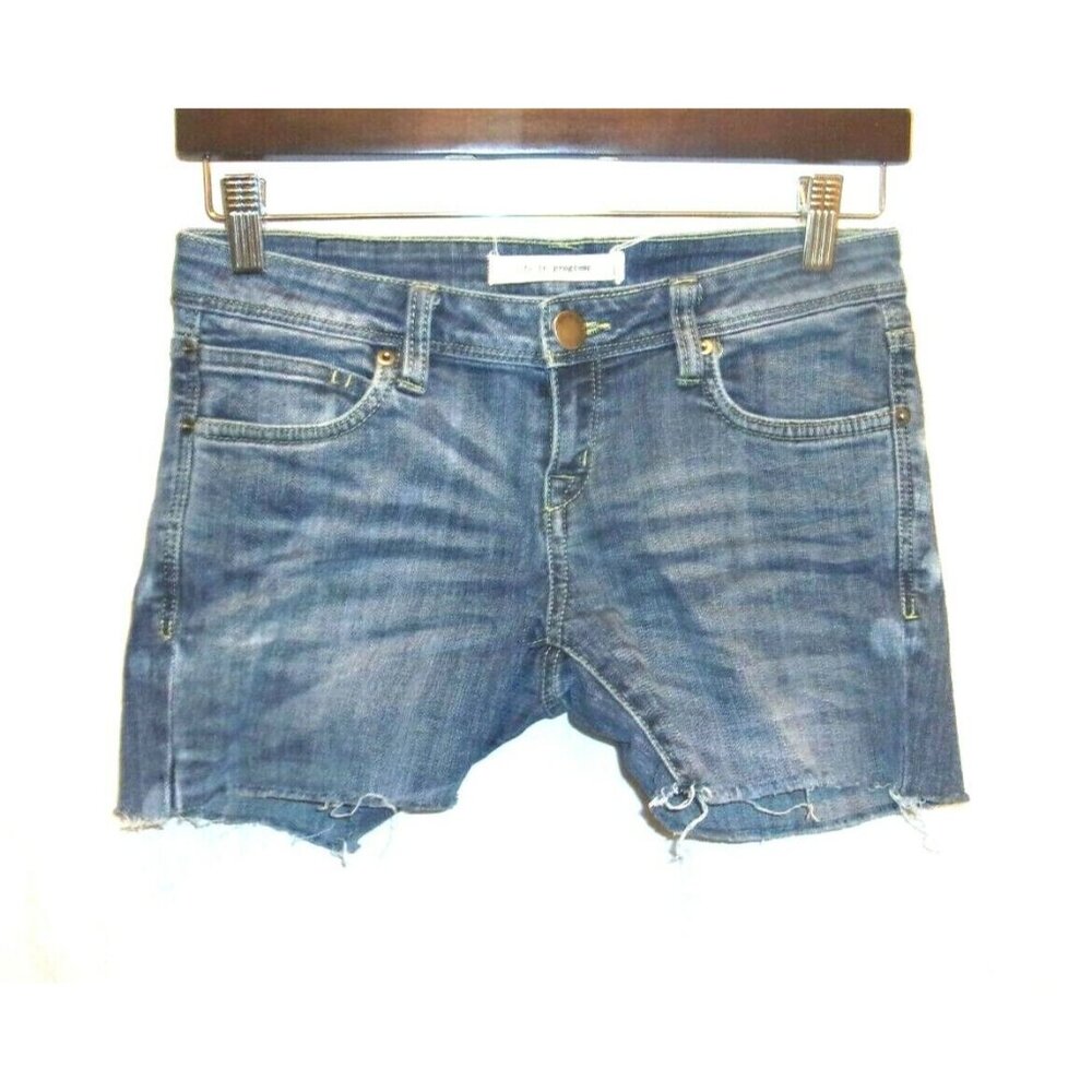Life in Progress Denim Blue Jean Shorts Cut Off Frayed Hem Size 25 Low Rise